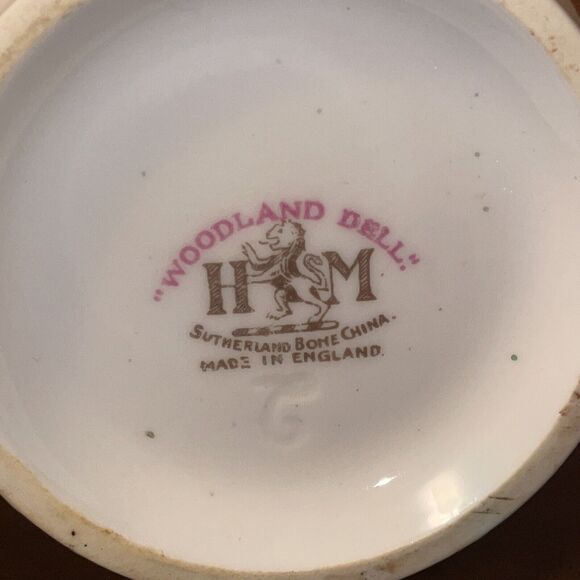 Vintage HM Sutherland England Woodland Dell Bone China Tea Pot And Lid Floral - Picture 12 of 15